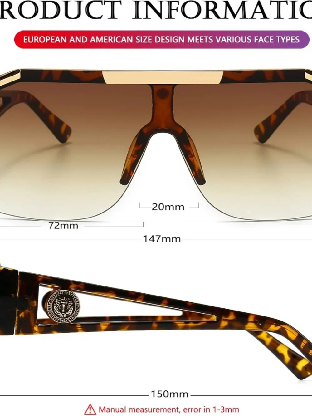 Unique Retro Inspired Oversized Sunglasses - Ideal Gift for Fashion Lovers